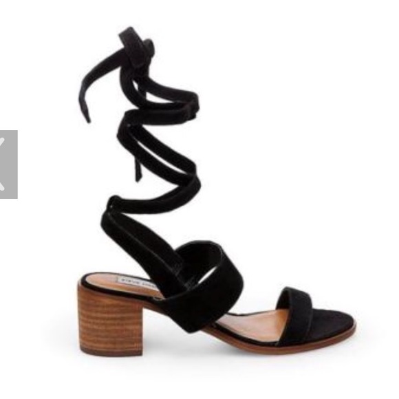 Steve Madden Shoes - NWOT Steve Madden Black Suede Tie Sandals